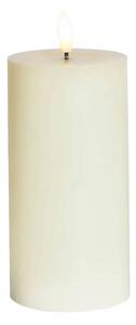 SIRIUS LED svíčka na baterie vosková Sille Ivory, Ø 7,5 × 15 cm, bílá, 2× AA