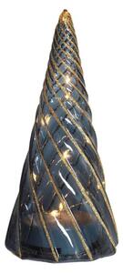 SIRIUS LED svítící stromeček, skleněný, černý, 19 cm