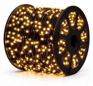 Eco Fix LED světelný řetěz, 100 m ,venkovní, teple bílá, 36 V, 1000 diod, černý kabel, IP67, cívka