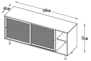 Designová komoda Taiyanna 160 cm šedá