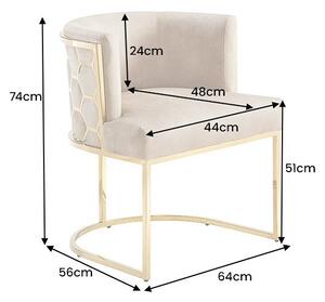 Designová jídelní židle Baldassare béžový samet