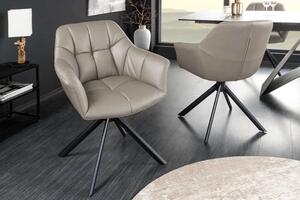 Designová otočná židle Vallerina taupe kůže