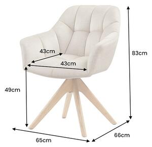 Designová otočná židle Vallerina béžový samet / dub
