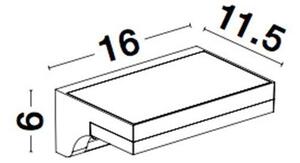 NV 9190101 Venkovní nástěnné svítidlo DYN antracitový hliník a akrylový difuzor LED 1.5W 3000K 3.7V 110st. IP65 solární / vypínač na těle / pohybové čidlo - NOVA LUCE