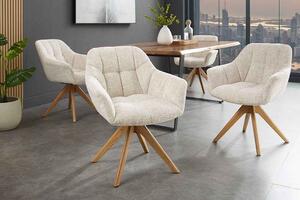 Designová otočná židle Vallerina šampaňská béžová / dub