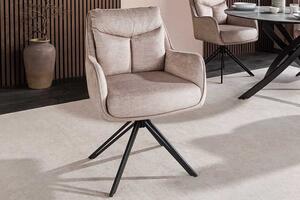 Designová otočná židle Brock béžový samet