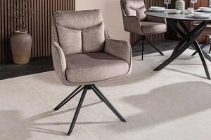 Designová otočná židle Brock taupe samet