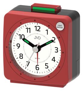 JVD Červený analogový nejlevnější baterkový budík JVD SR220.11 s osvětlením