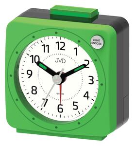 JVD Zelený analogový nejlevnější baterkový budík JVD SR220.13 s osvětlením