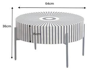 Designový konferenční stolek Ilissa 64 cm černo-bílý