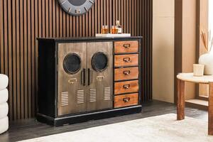 Designová komoda Qawmin 105 cm vintage hnědá borovice