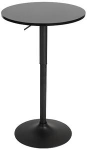 Barový stůl Lamoni - v85-106 cm x Ø60 cm - Černá/černá