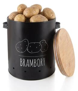 Orion Dóza na brambory, plech/bambus pr. 22,5 cm, BLACK CZ