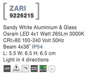 NV 9226215 Venkovní nástěnné svítidlo ZARI bílý hliník a sklo Osram LED 4x1W 3000K 100-240V 4x38st. IP54 světlo ve čtyřech směrech - NOVA LUCE