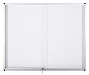 Vnitřní vitrína s posuvnými dveřmi, bílá magnetická, 967 x 706 mm