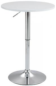 Barový stůl Lamoni - v85-106 cm x Ø60 cm - Bílá