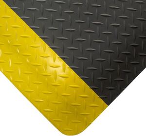 Protiúnavová rohož s diamantovým vzorem, PVC, 0,9 x 18,3 m, černá / žlutá