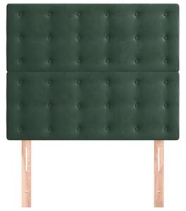 Čelo postele tmavě zelené 100x5x78/88 cm samet