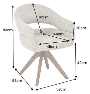 Designová otočná židle Yenibeth taupe / hnědá
