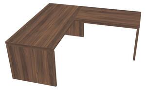 Rohový kancelářský psací stůl ASSIST s přístavbou, 1800 x 1200 mm, pravý, dub antracit