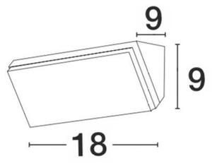 NV 9270028 Venkovní nástěnné svítidlo KEEN bílý hliník akrylový difuzor LED 12W 3000K 220-240V 108st. IP65 - NOVA LUCE