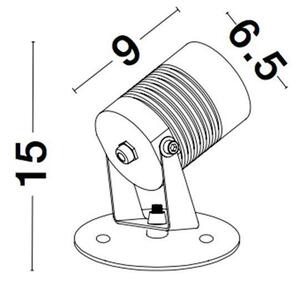 NV 9271491 Venkovní nástěnné svítidlo FEND černý hliník a sklo LED 10W 3000K 100-240V 24st. IP65 - NOVA LUCE