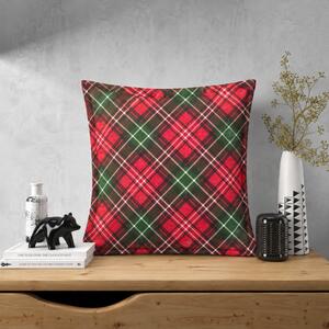 Ervi povlak na polštář FLANELOVÝ s lemem - Vánoční Tartan, různé rozměry