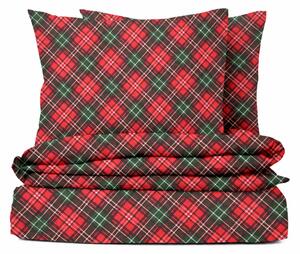Ervi FLANELOVÉ bavlněné povlečení - Vánoční Tartan