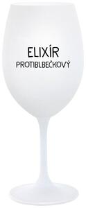 ELIXÍR PROTIBLBEČKOVÝ - bílá sklenice na víno s nápisem 350 ml