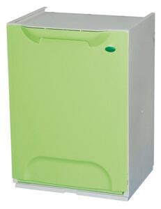 Plastový koš na tříděný odpad, zelená, 1x 14 l