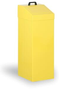 Kovový odpadkový koš na tříděný odpad, 100 l, žlutý