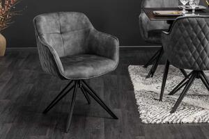 Designová židle Natasha tmavě šedý samet