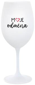 MOJE ODMĚNA - bílá sklenice na víno s potiskem 350 ml