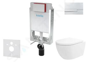 Kielle Set předstěnové instalace, klozetu Oudee Vortex, sedátka softclose a tlačítka Gemini I, lesklý chrom 30505SZ80