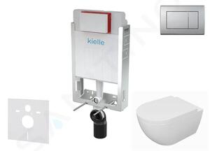 Kielle Set předstěnové instalace, klozetu Oudee, sedátka softclose a tlačítka Gemini III, matný chrom 30505SZ63