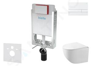 Kielle Set předstěnové instalace, kompaktního klozetu Gaia, sedátka softclose a tlačítka Gemini I, lesklá bílá 30505SZ59
