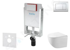 Kielle Set předstěnové instalace, kompaktního klozetu Gaia, sedátka softclose a tlačítka Gemini III, lesklý chrom 30505SZ55