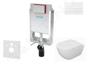 Kielle Set předstěnové instalace, klozetu Oudee, sedátka softclose a tlačítka Gemini I, lesklá bílá 30505SZ66