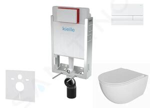 Kielle Set předstěnové instalace, klozetu Oudee, sedátka softclose a tlačítka Gemini I, lesklá bílá 30505SZ73