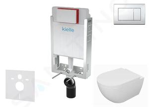 Kielle Set předstěnové instalace, klozetu Oudee, sedátka softclose a tlačítka Gemini III, lesklý chrom 30505SZ62