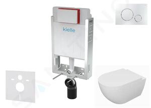 Kielle Set předstěnové instalace, klozetu Oudee, sedátka softclose a tlačítka Gemini II, lesklý chrom 30505SZ68