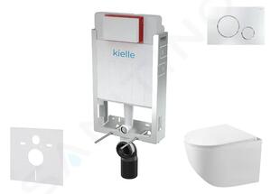 Kielle Set předstěnové instalace, kompaktního klozetu Gaia, sedátka softclose a tlačítka Gemini II, lesklý chrom 30505SZ61