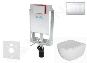 Kielle Set předstěnové instalace, klozetu Oudee, sedátka softclose a tlačítka Gemini III, lesklý chrom 30505SZ69