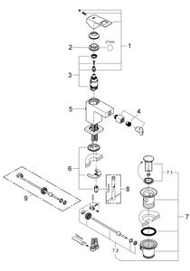 GROHE 23138000 - Bidetová baterie EUROCUBE lesklý chrom