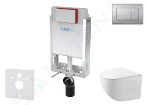 Kielle Set předstěnové instalace, kompaktního klozetu Gaia, sedátka softclose a tlačítka Gemini III, matný chrom 30505SZ56