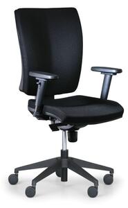 Kancelářská židle LEON PLUS, černá, s područkami