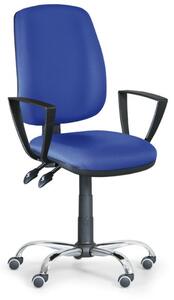 Kancelářská židle ATHEUS s područkami, kovový kříž, modrá