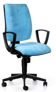 Kancelářská židle FIGO s područkami, permanentní kontakt, modrá