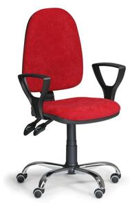Kancelářská židle TORINO s područkami, asynchronní mechanika, červená