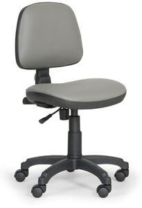 Pracovní židle na kolečkách MILANO bez područek, permanentní kontakt, pro měkké podlahy,šedá